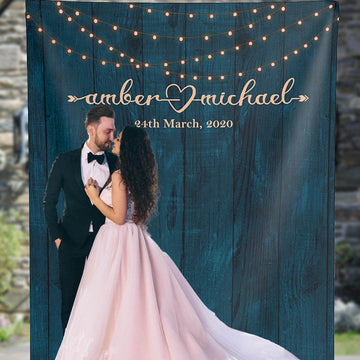 Rustic Teal Wedding Backdrop - iJay Backdrops